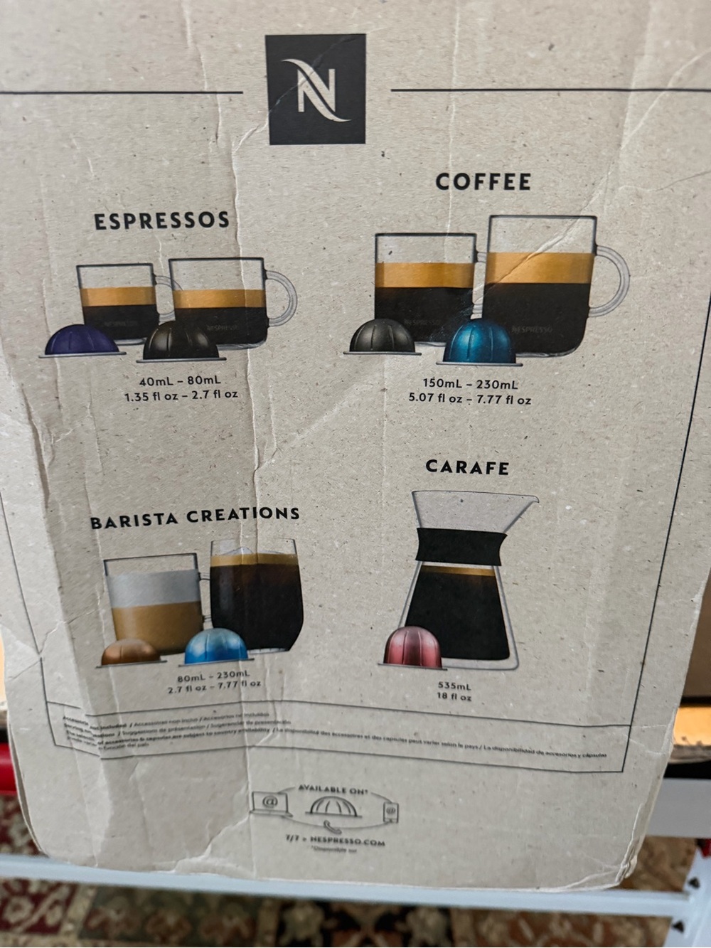 Nespresso Vertuo Next Coffee and Espresso Maker - Black & Silver New in box - Picture 3 of 6